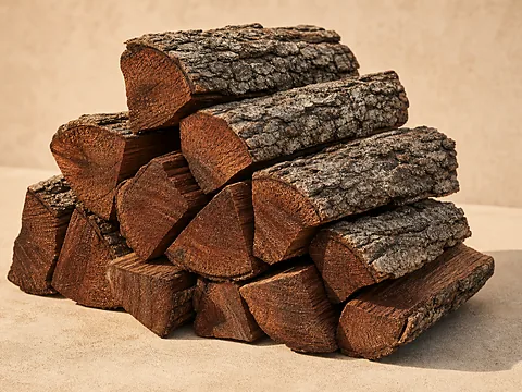 Дубовые дрова естественной сушки — общий вид партии